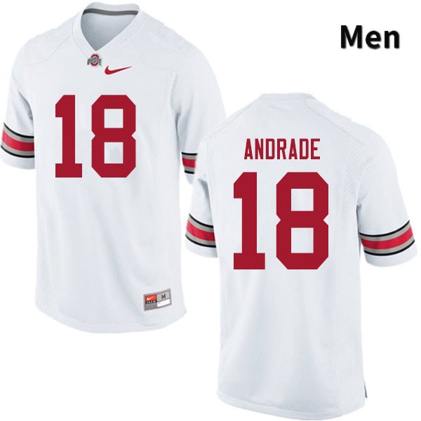 Men's Ohio State Buckeyes #18 J.P. Andrade White Authentic College Stitched Football Jersey 23AW043OD